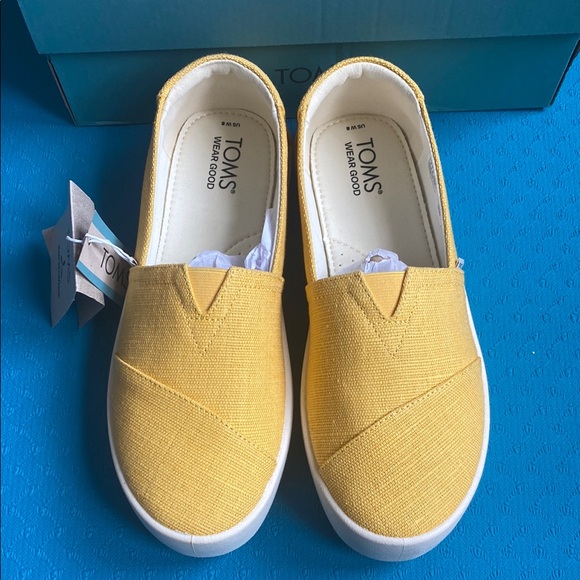 Toms Other - Toms Yellow Canvas Sneakers with Elastic Panels